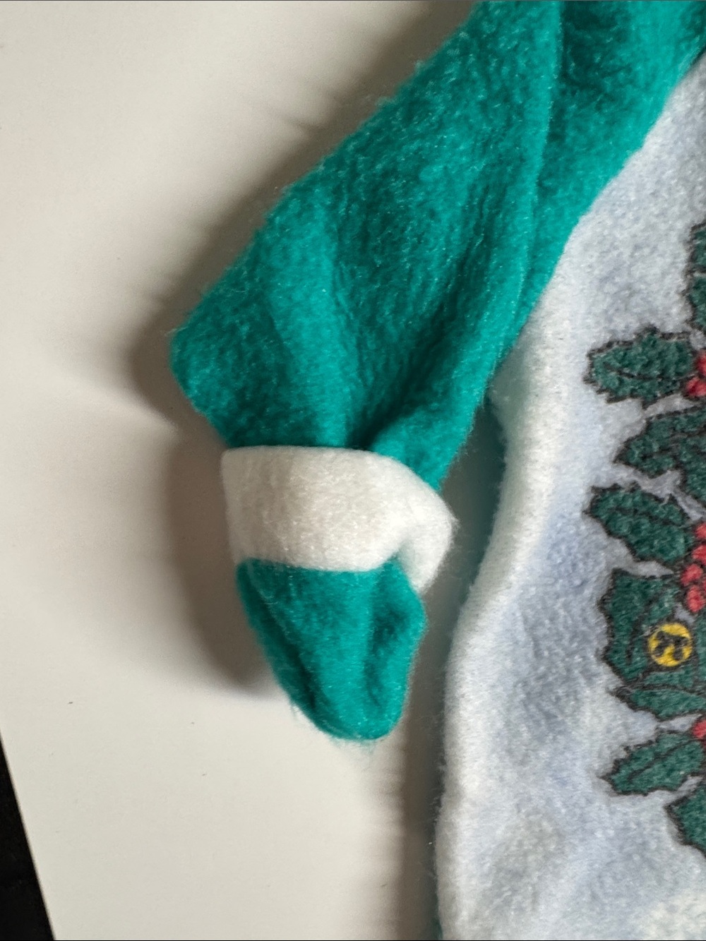 VTG 90s Sesame Street Elmo Christmas Fleece Pram Onesie 3/6M Made in Canada - Picture 5 of 8